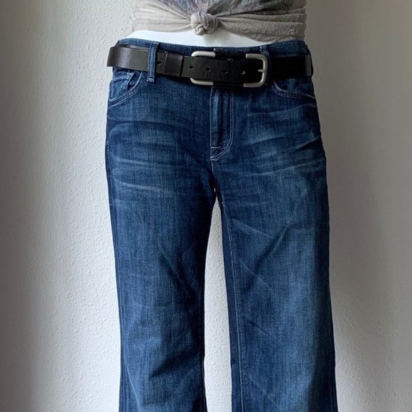 7FAM 90s high waist flare leg bootcut dark wash denim jeans - size 30 - Picture 10 of 11